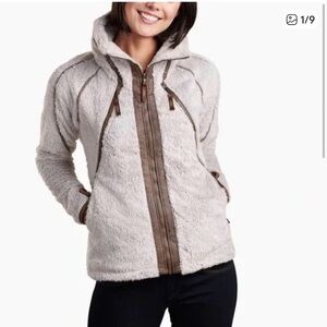 Kuhl Women's Teddy Jacket in Cream and Brown